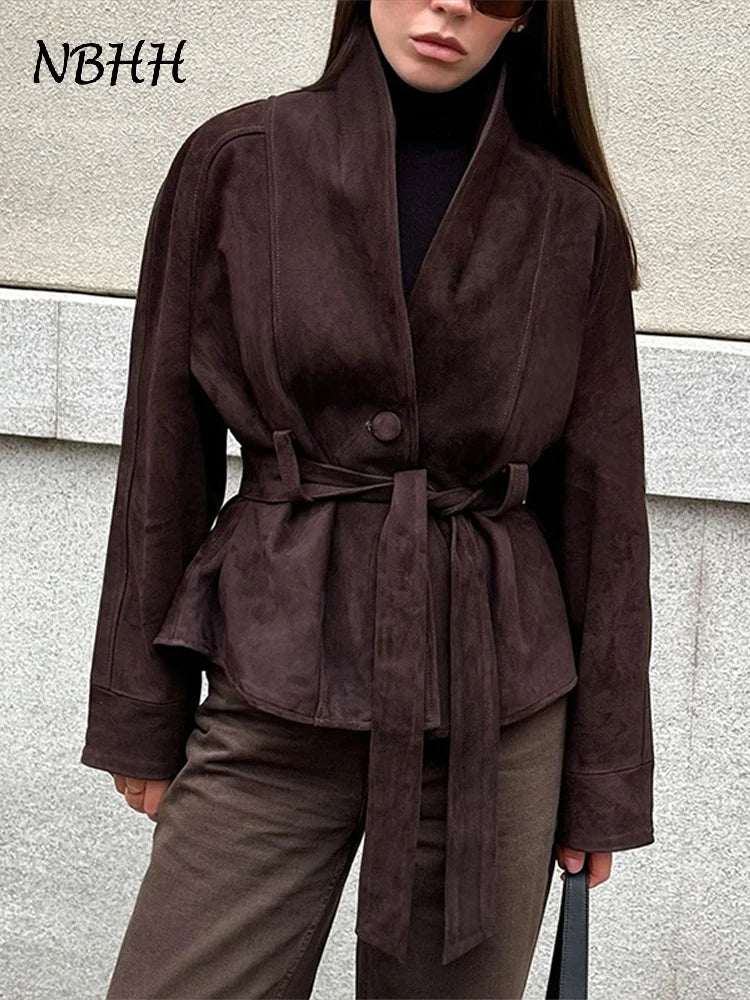 Suede Belted Coat